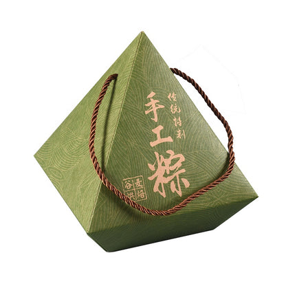 Custom Pyramid Unique Shape Paper Package Box Food Grade Recyclable Card Custom Logo For Zongzi Chocolate Dessert Wedding Candy Gift Takeaway Packaging