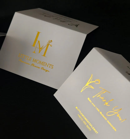 High Quality Black & Green Custom Thank You Card Printing Gold Foil Thick Matte Cardstock Custom Logo E-commerce Packaging Insert Greeting Card Wholesale Printing Service