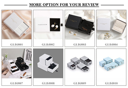 Customizable Recyclable Rigid Cardboard Heaven And Earth Cover Jewelry Box Flock EVA Lined Ring Necklace Earring Packaging Custom Logo Size Contact Us For Eco-Friendly Jewellery Box Solutions