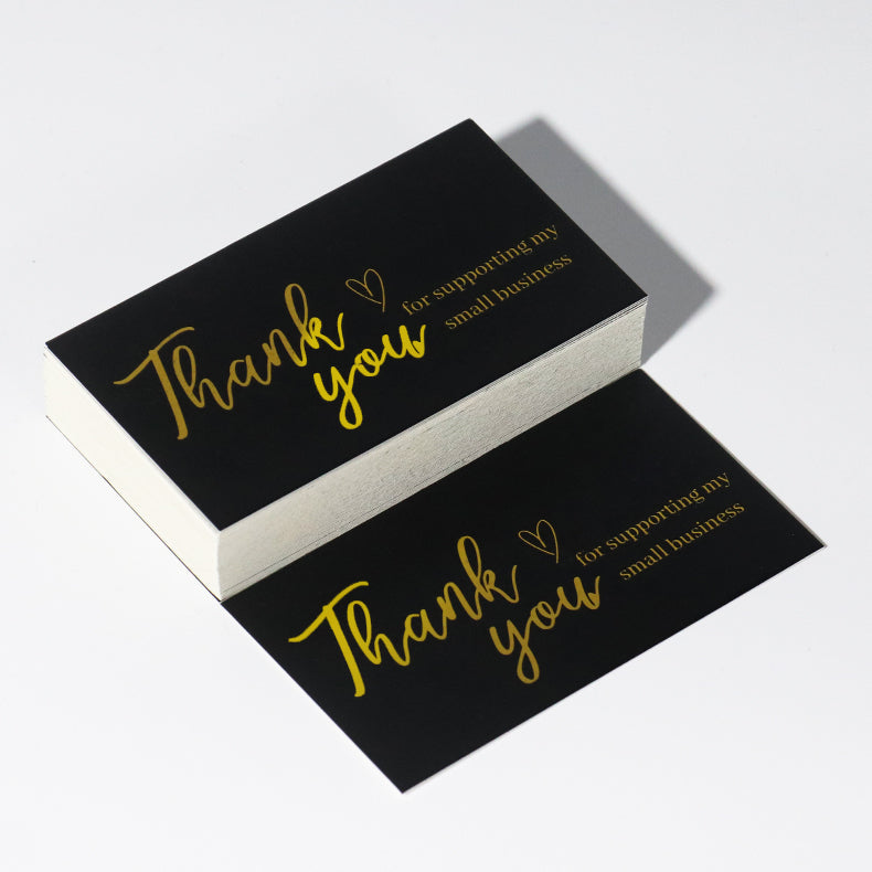 Custom Colorful Paper Thank You Card Full CMYK Color Printing Custom Logo QR Code Small Business Packaging Insert Matte Thick Cardstock Wholesale Printing Service