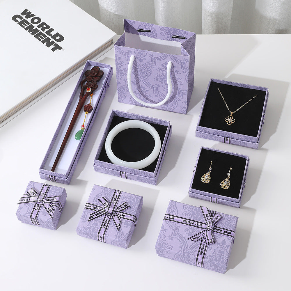 Manufacturer Wholesale Spot Modern Luxury Jewelry Rigid Gift Box Custom Logo Print Velvet Insert For Ring Necklace Earring Bracelet Wedding Proposal OEM Packagin