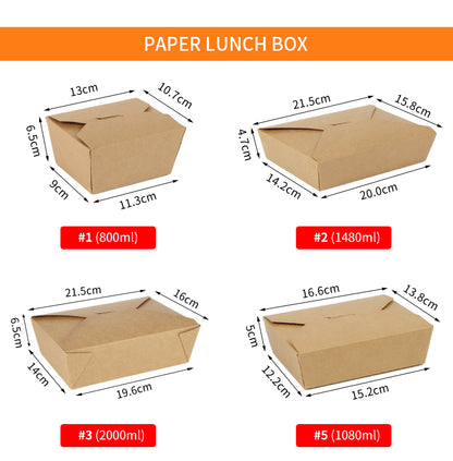 Disposable Fast Food Packaging Box Food Grade Greaseproof Custom Logo Paper Container For Fried Chicken Nuggets French Fries Takeaway Catering Delivery