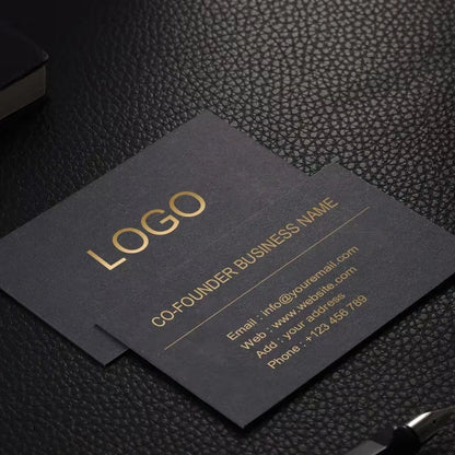 Luxury Gold Foil Name Card Printing Full Color Double Sided CMYK Custom Logo Thick Cotton Art Paper Hot Stamped Silver Rose Gold Premium Business Visiting Card Printing Service