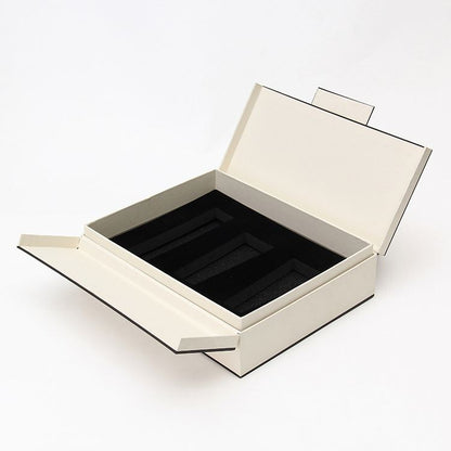 Luxury Custom Printing Relievo Embossed Slide Flip Rigid Gift Box Recyclable Dual Slide Drawer Flip Lid Premium Cosmetic Jewelry Packaging Custom Logo Contact Us For Tactile Brand Packaging Solutions