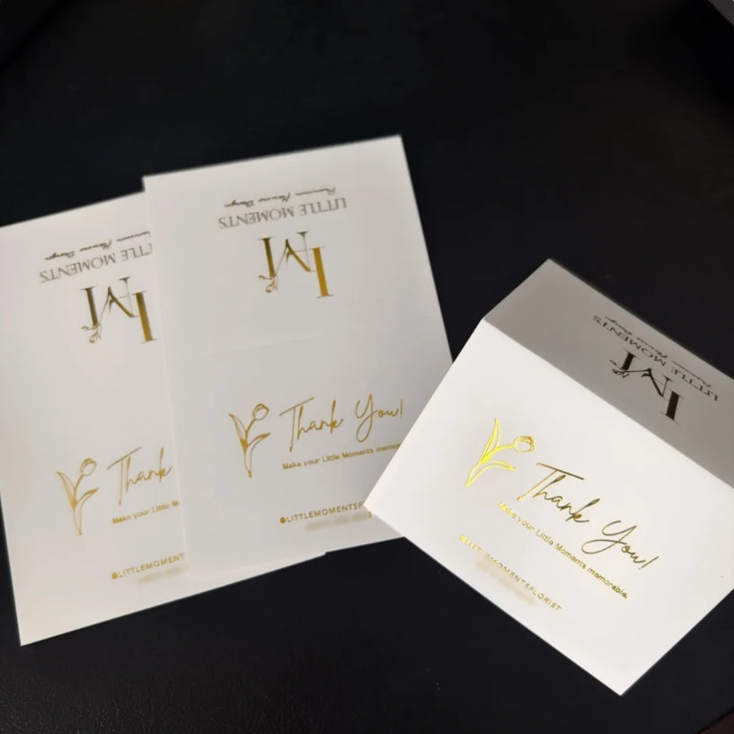 High Quality Black & Green Custom Thank You Card Printing Gold Foil Thick Matte Cardstock Custom Logo E-commerce Packaging Insert Greeting Card Wholesale Printing Service