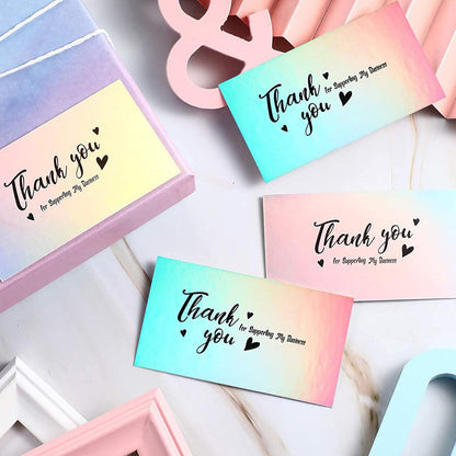 Custom Luxury Laser Cut Thank You Card Printing Gold Foil Embossed Custom Logo Small Business Brand Greeting Postcard Wholesale Printing Service