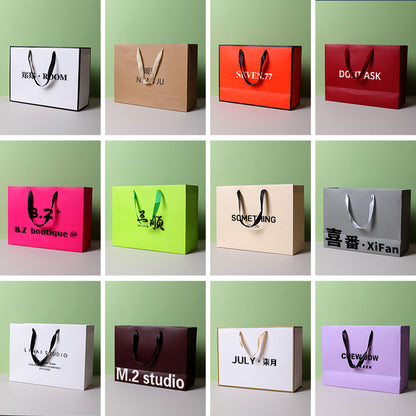 Custom Printed Kraft Paper Shopping Gift Bag Eco Recyclable Custom Logo For Apparel Bakery Cosmetic Holiday Retail Pac