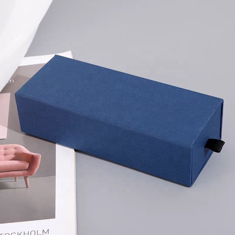 Luxury Stock Rigid Cardboard Pull Sliding Drawer Gift Box Velvet EVA Lined Jewelry Cosmetic Eyewear Ready Stock Packaging Custom Logo Size Contact Us For Fast Delivery Drawer Box Solutions