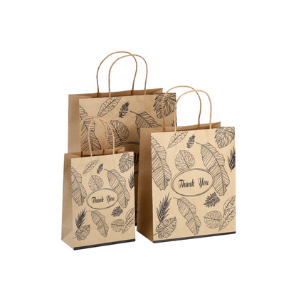 Customized Portable White Kraft Paper Bags Eco Recyclable Custom Logo For Clothing Cosmetic Gift Bakery Retail Pack