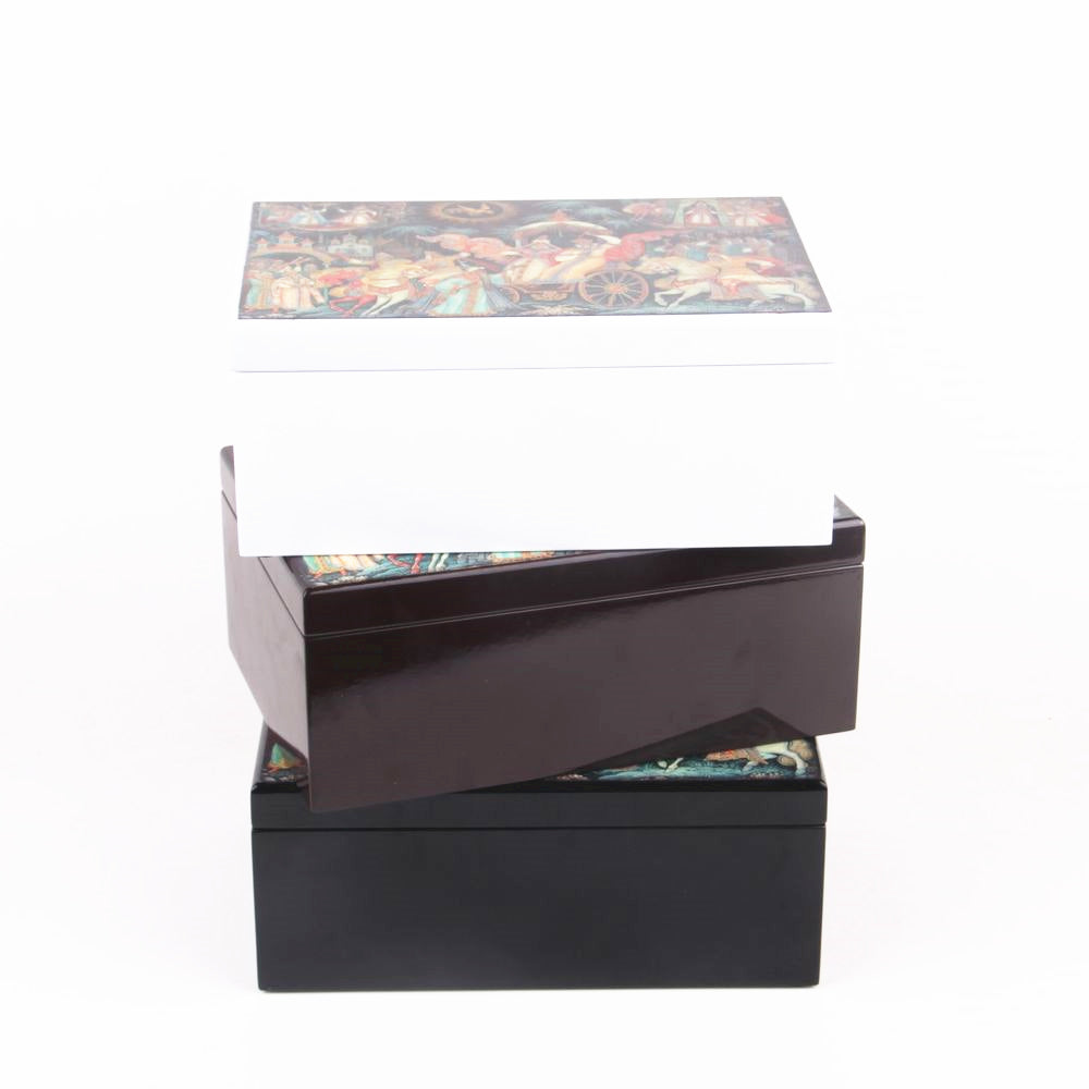 Luxury 4C Printing Wooden Tea Gift Box Custom Logo MDF Wood For Loose Tea Can Business Holiday Premium Gift Pack