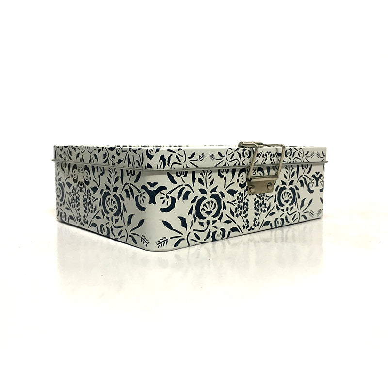 Rectangular Tinplate Buckle Custom Iron Box Custom Logo Food Grade Metal Case For Tea Cookie Hardware Jewelry Gift Pack