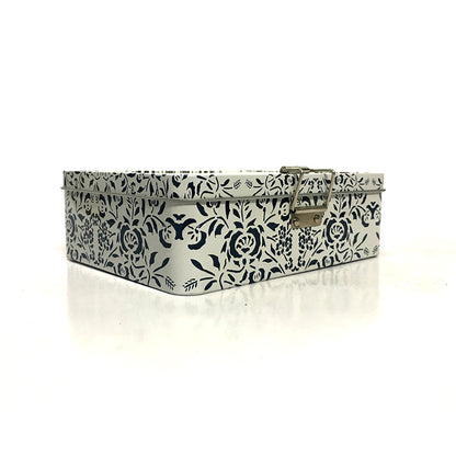 Rectangular Tinplate Buckle Custom Iron Box Custom Logo Food Grade Metal Case For Tea Cookie Hardware Jewelry Gift Pack