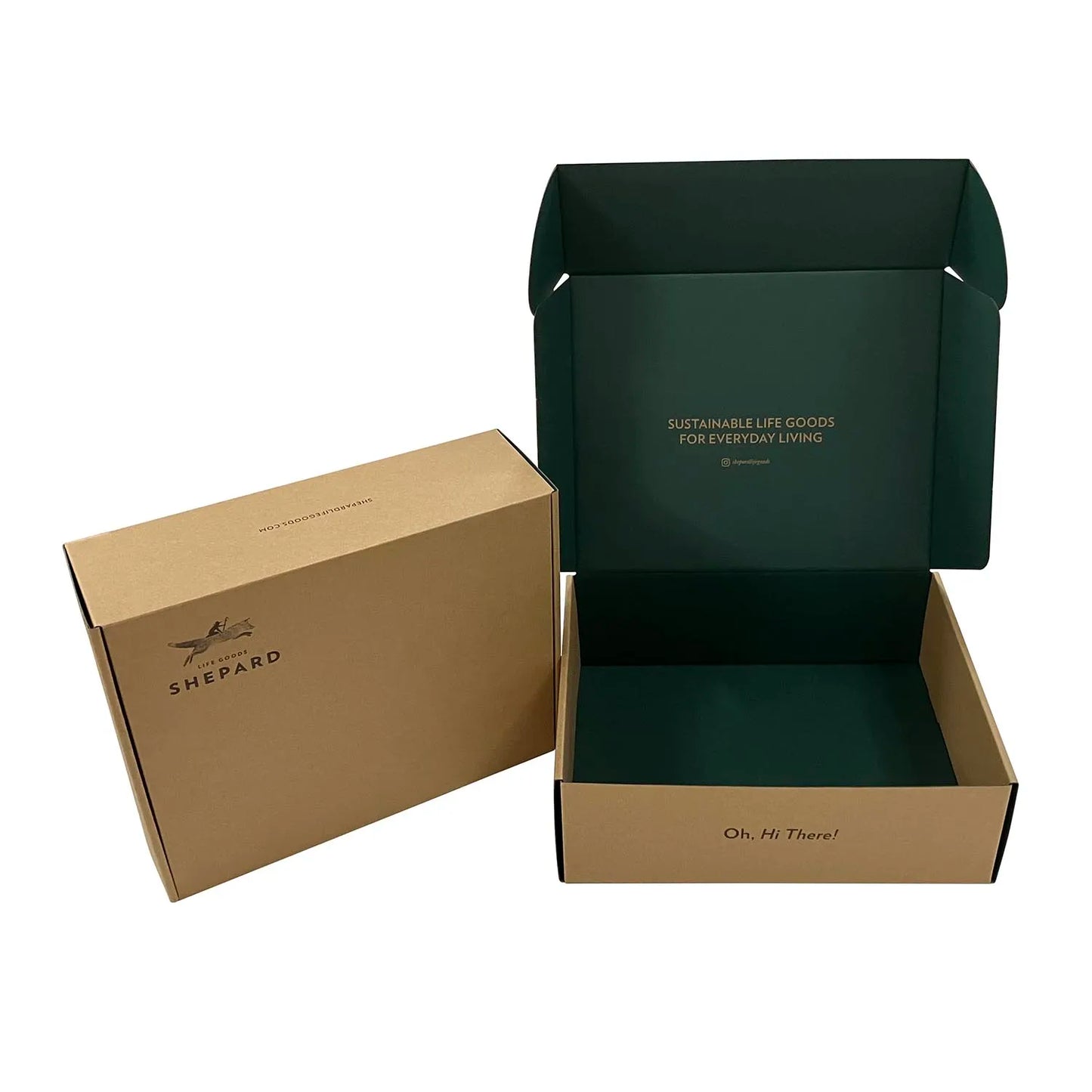 Top Tuck Customized Logo Printed Brown Kraft Paper Corrugated Shipping Packaging Mailer Boxes for Products With Color Inside