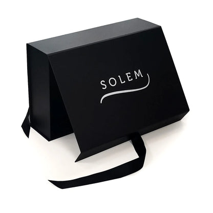 Luxury Elegant Custom Empty Black Paper Cardboard Foldable Magnetic Packaging Gift Boxes with Ribbon