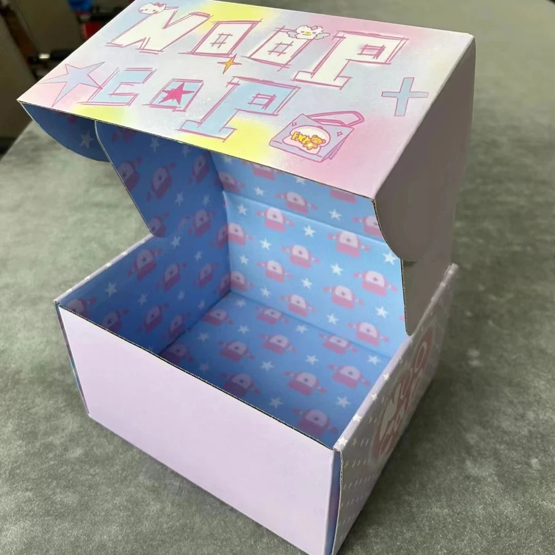 Fly Lid Cardboard Cartons Shipping Mailer Box Mailing Corrugated Packaging pink Baby Solution Slide Boxes Slide Panels No Glue