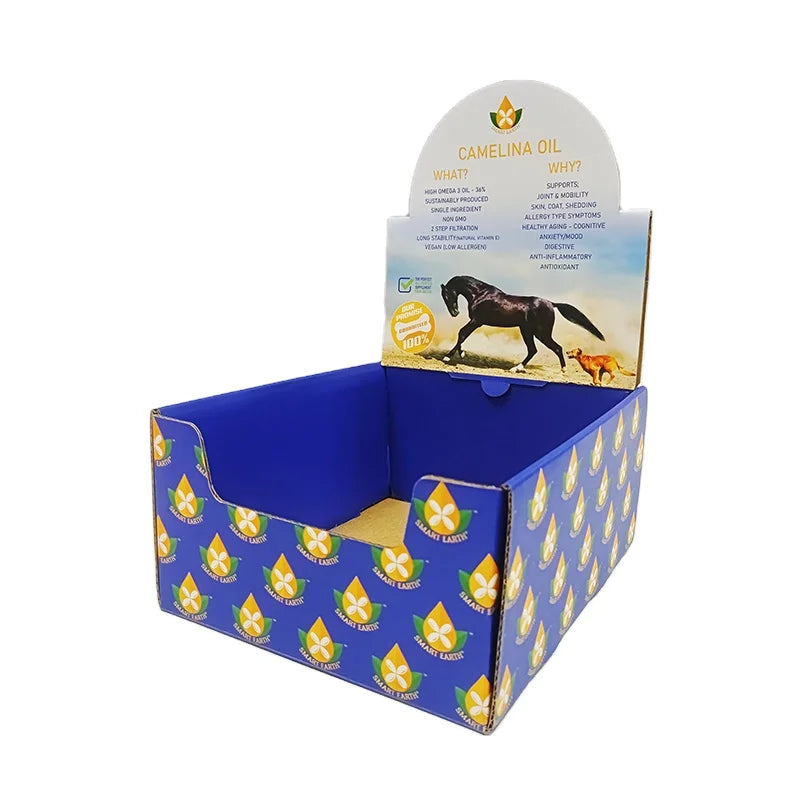 Factory Price Free Design Custom Pop Cardboard Pdq Display Stand Countertop Cardboard Display Rack Paper Table Top Display Box