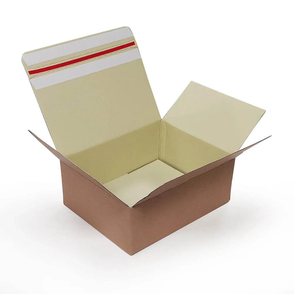 Self Sealing Postal Boxes Custom Printed Tear Strip Zipper Box Packaging With Logo Cardboard Corrugated Shipping Boxes Wholesale