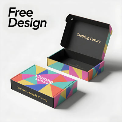 Branded Custom Print Coloured Corrugated Cardboard Shipping Postage Mailing Boxes Luxury Clothing Box Packaging with Custom logo