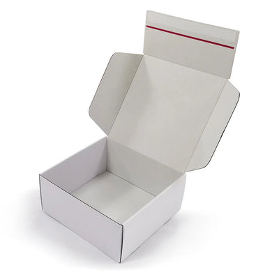 Custom White Cardboard Box Tear Strip Box Foldable Corrugated Shipping Packaging Mailer Boxes Manufacture