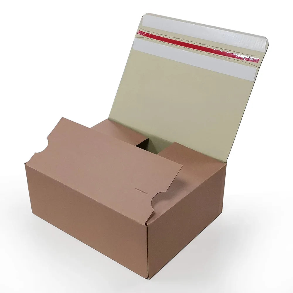 Self-sealing Adhesive Custom Brown Cardboard Shipping Carton Zipper Peel Mailing Mailer Boxes Packaging with Tear Strips