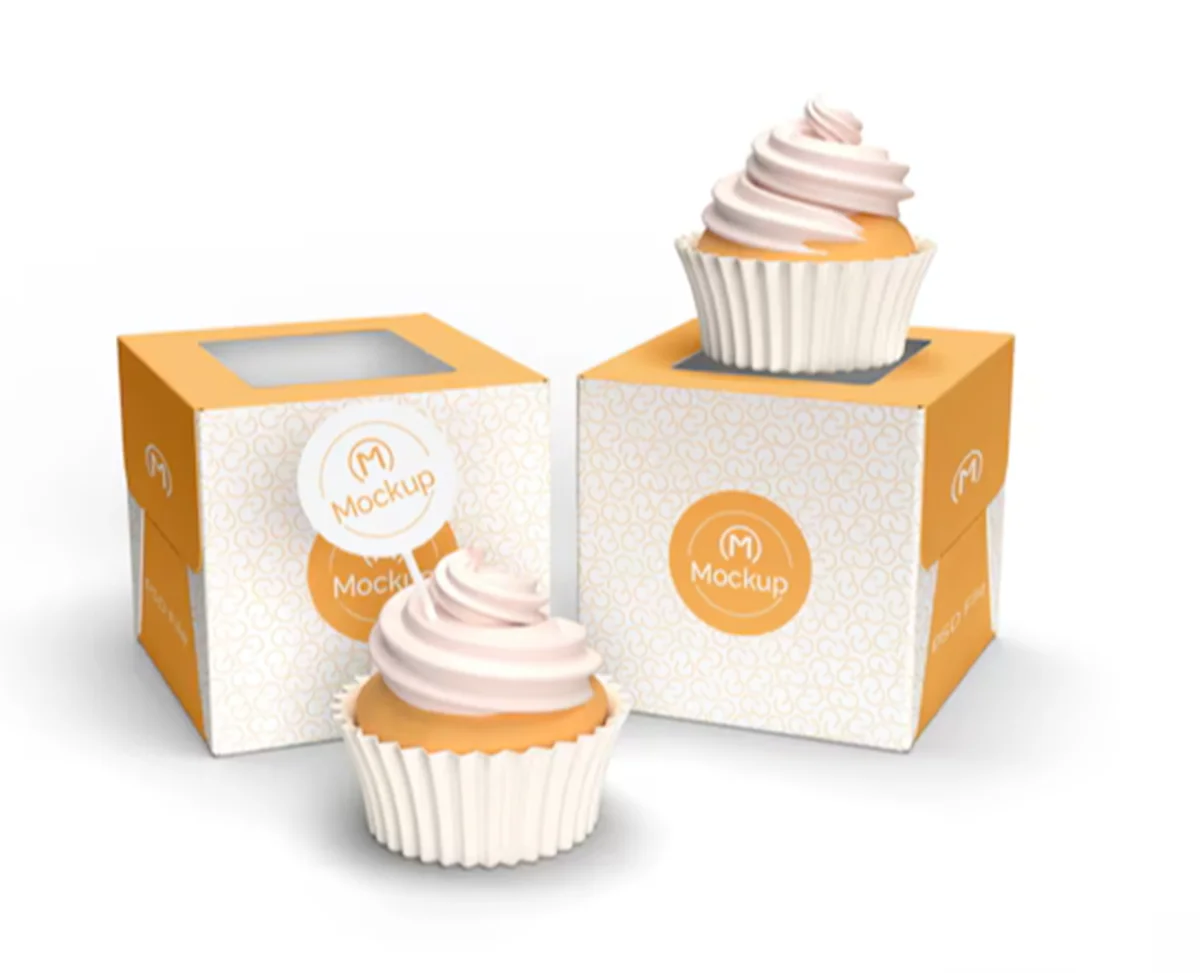 Hot Sale Colored Cardboard Paper Single Individual Para Cupcakes Gift Packaging Boxes Divided for Mini Cake with Window