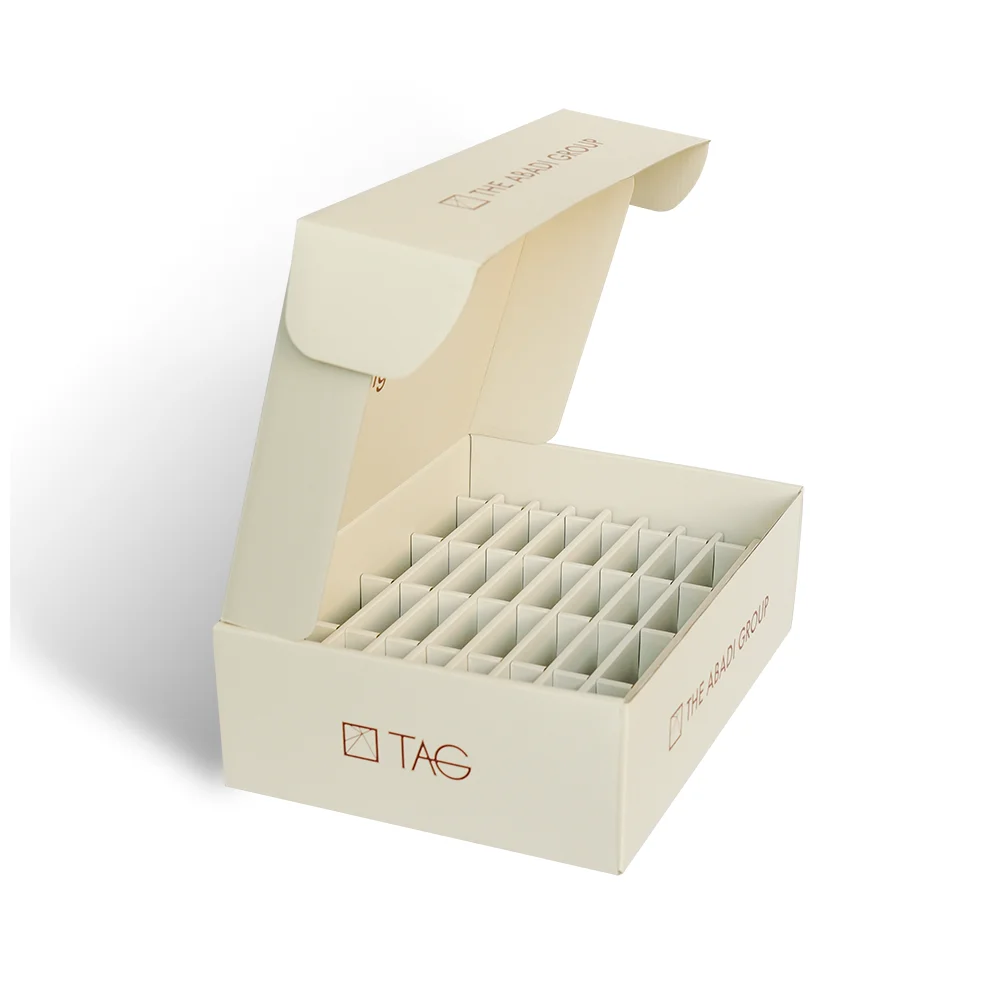Custom Logo Personalized Beige Packaging Cardboard Paper Mailer Subscription Gift  Shipping Boxes with Center Dividers Inserts