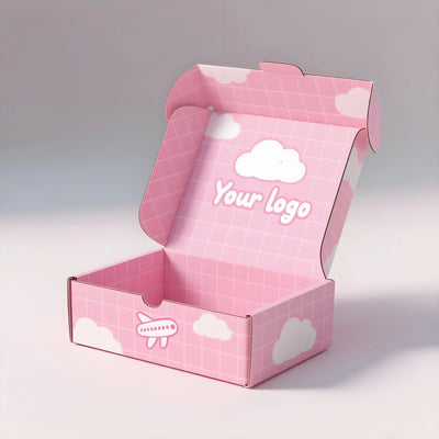 Customize Carton Pink Cloud Paper Mailer and Transport Box Cartoon Pink Cloud Paper High Quality Customize Mailer Transport Box