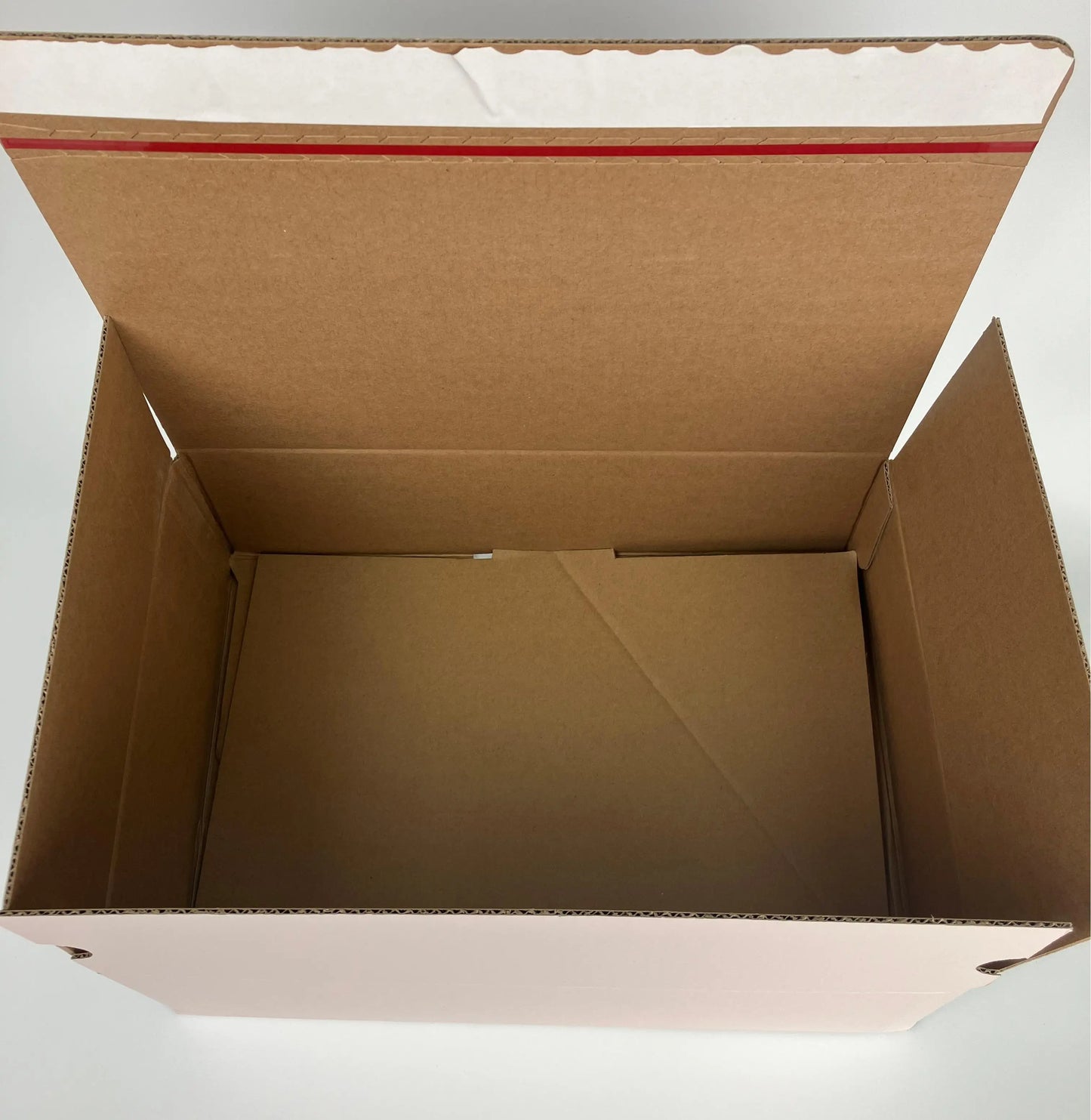 Pink auto-lock self box with easy-tear tape and double-sided adhesive portable  suitable for shipping.
