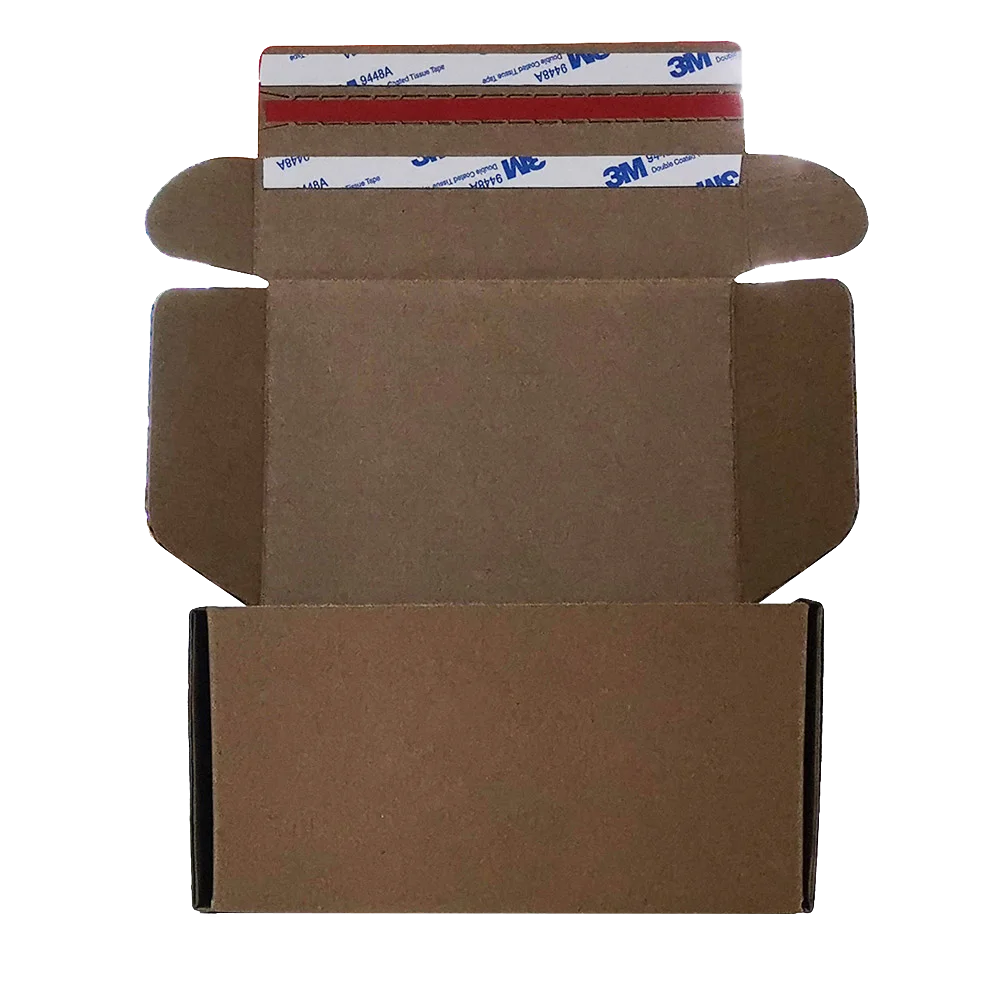 Wholesale  Cheap Natural Brown Kraft Cardboard Corrugated Custom logo Printed Packaging Paper Box with Adhesive Strip Zipper