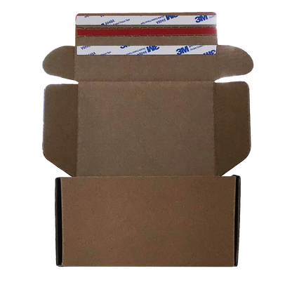 Wholesale  Cheap Natural Brown Kraft Cardboard Corrugated Custom logo Printed Packaging Paper Box with Adhesive Strip Zipper