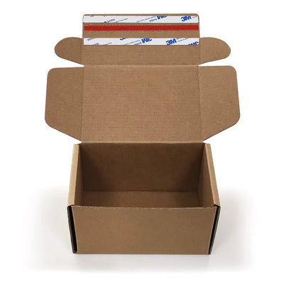 Wholesale  Cheap Natural Brown Kraft Cardboard Corrugated Custom logo Printed Packaging Paper Box with Adhesive Strip Zipper