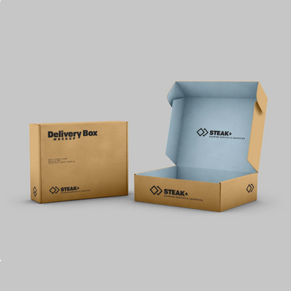 Top Tuck Customized Logo Printed Brown Kraft Paper Corrugated Shipping Packaging Mailer Boxes for Products With Color Inside