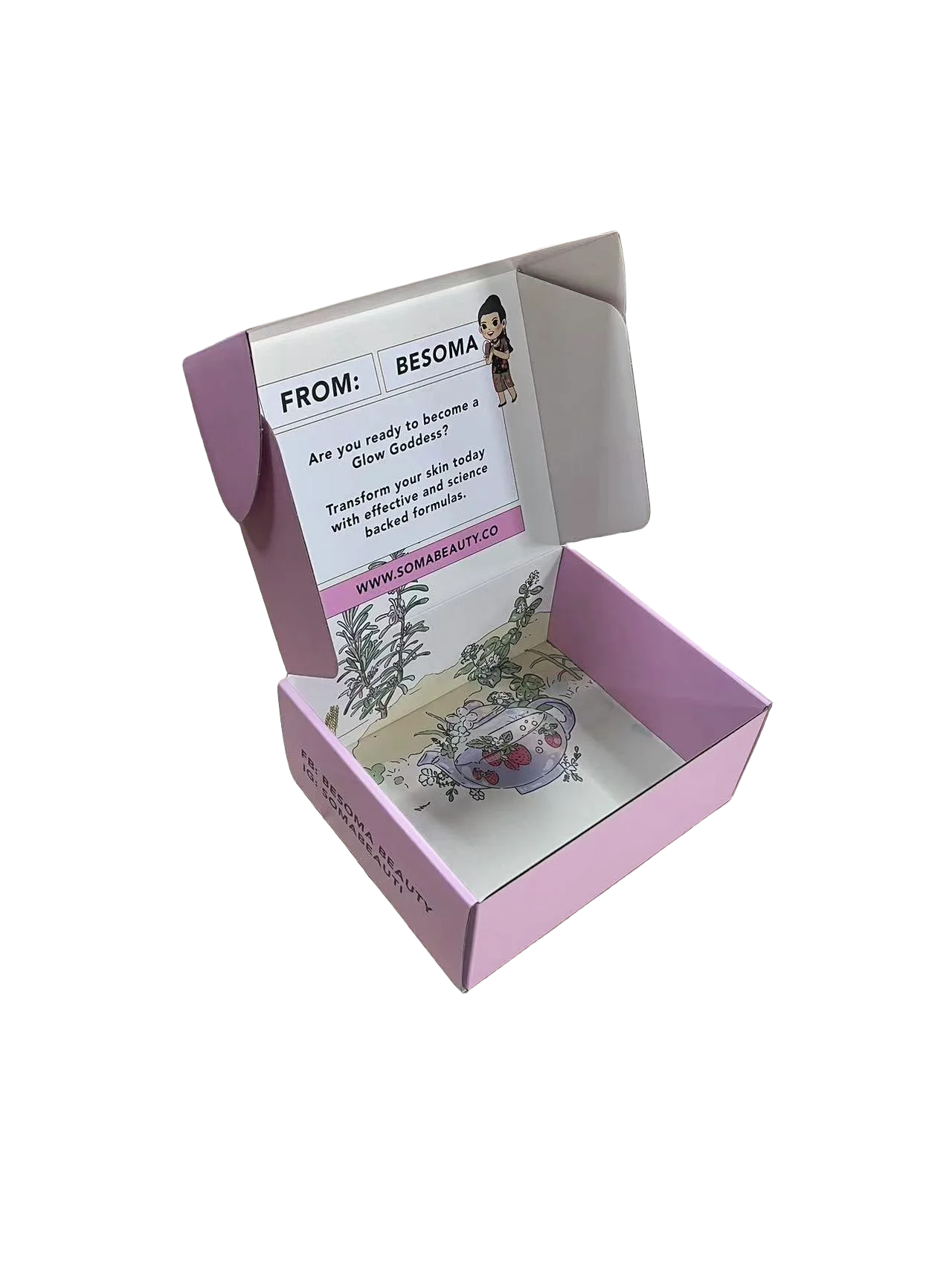 Luxury Pink Cardboard Kraft Corrug Shipping Cosmetic Packaging Mailer Gift Boxes Custom logo Manufacture