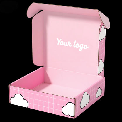 Customize Carton Pink Cloud Paper Mailer and Transport Box Cartoon Pink Cloud Paper High Quality Customize Mailer Transport Box