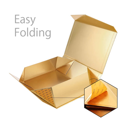 Customised Large Black Paper Rigid Cardboard Folding Magnetic Gift Boxes Packaging with Ribbon Wholesale ISO9001