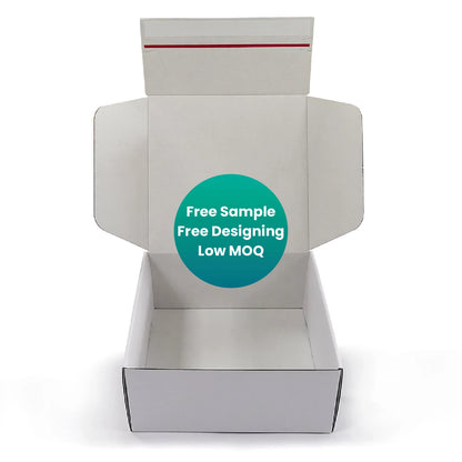 OEM White Kraft Paper Mailer Box Self-Seal Zipper Adhesive Strip Tape E-Commerce Subscription Shipping Corrugated Cardboard