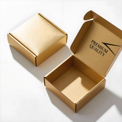 Clothing Brand Packaging with Branded Exquisite Golden Patterned Colored Mailer Boxes in Deep  Pattern Paper Box