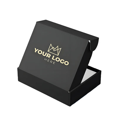 UV Coating Corrugated Foldable Shipping Box with Sponge Lining Custom Logo Recyclable Black Wholesale