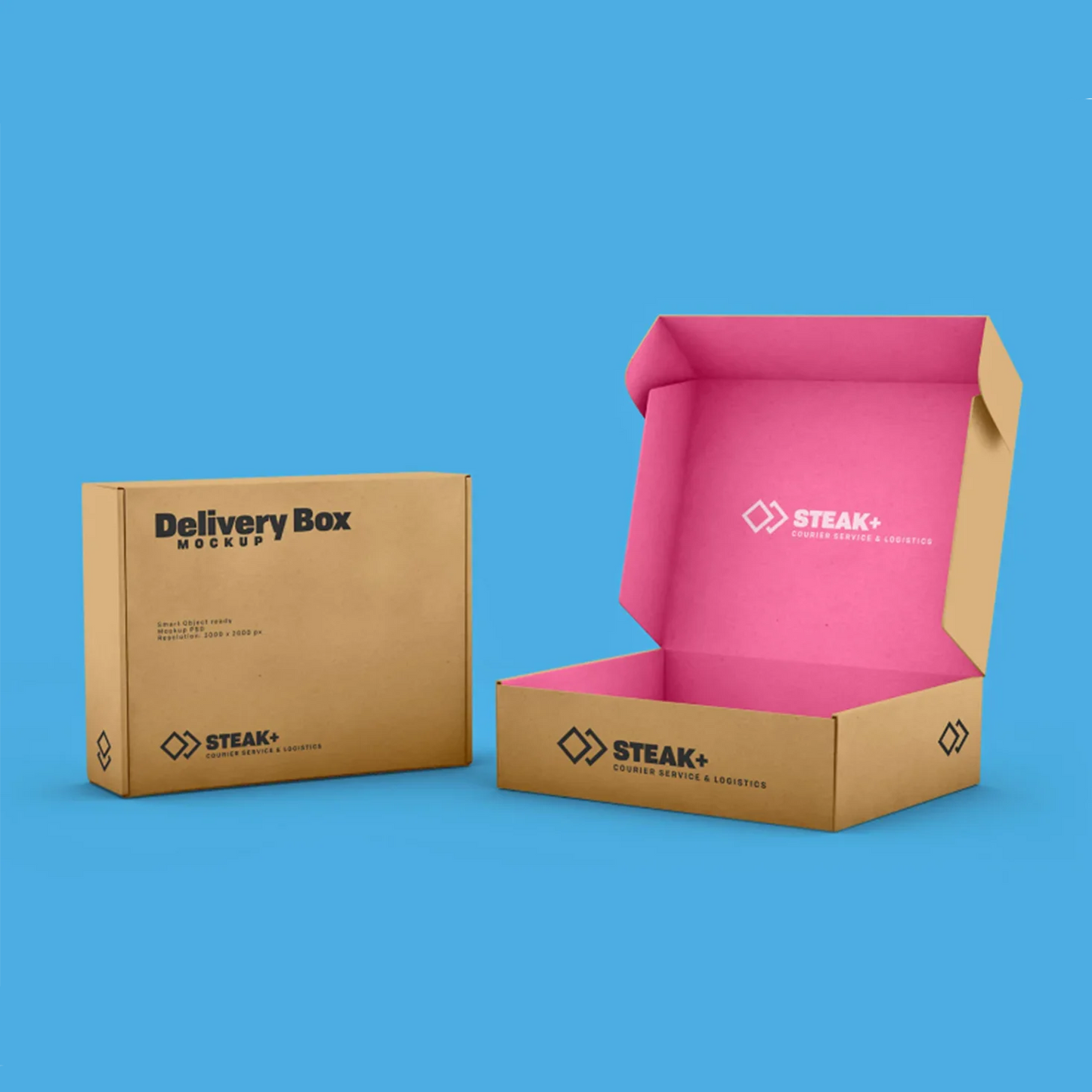 Top Tuck Customized Logo Printed Brown Kraft Paper Corrugated Shipping Packaging Mailer Boxes for Products With Color Inside