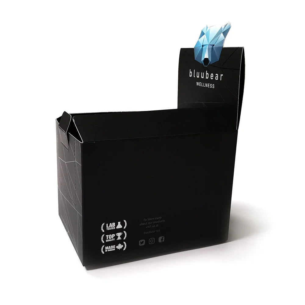 Package Design Customized Heavy Weight Thick Cardstock Display Box Rack with Spot UV and Silver Foil FSC Material Certificated