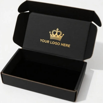 UV Coating Corrugated Foldable Shipping Box with Sponge Lining Custom Logo Recyclable Black Wholesale