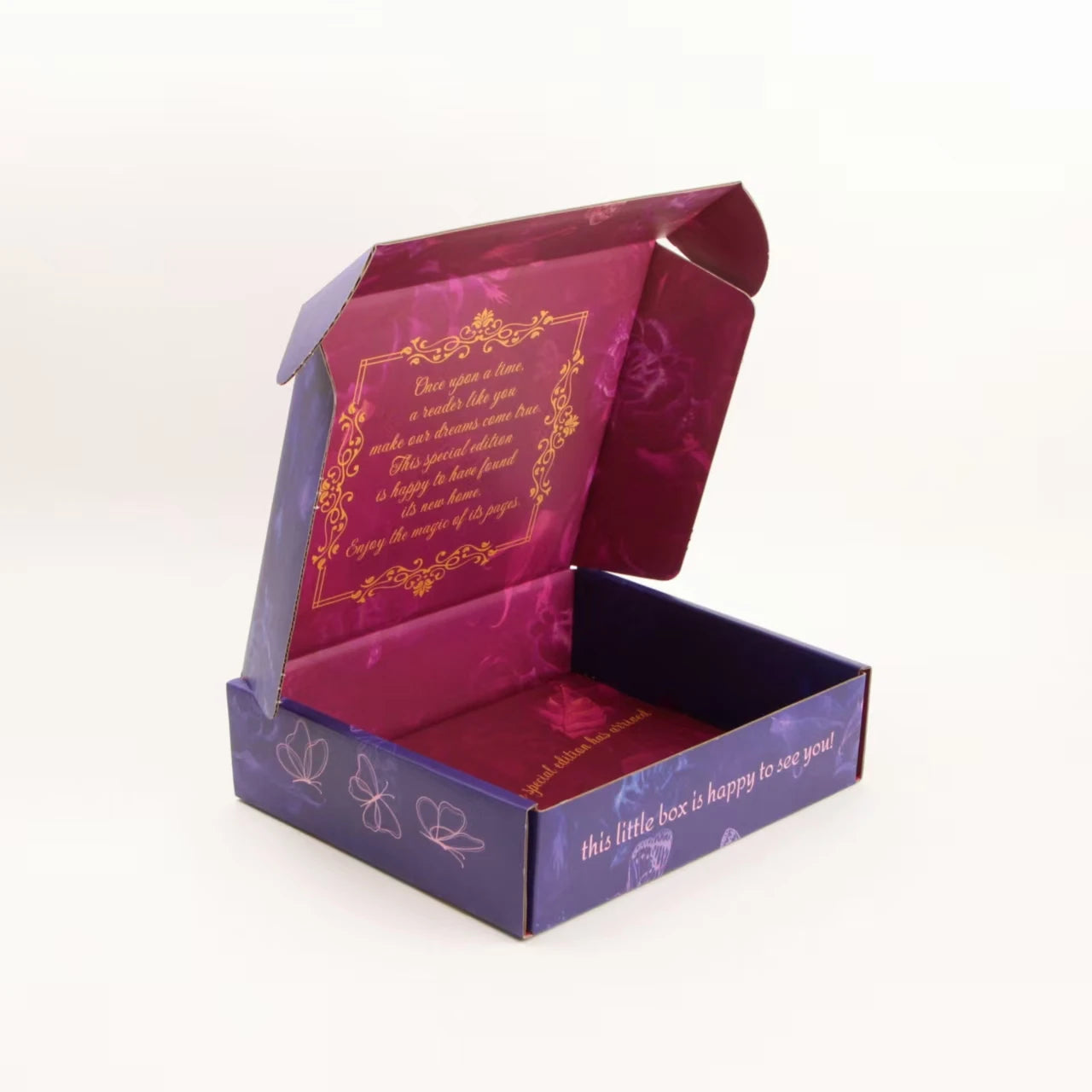 Custom Package Design Purple Gradient Mailer Box Corrugated Tuck Top Shipping Subscription Box for Cosmetic Gift FSC Certified