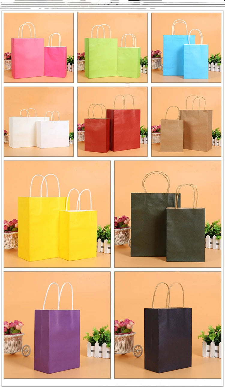 Wholesale Packaging Kraft Paper Bags Custom logo Design Cosmetic Shopper Bag Promotional Glossy Shopping Bag with Handle