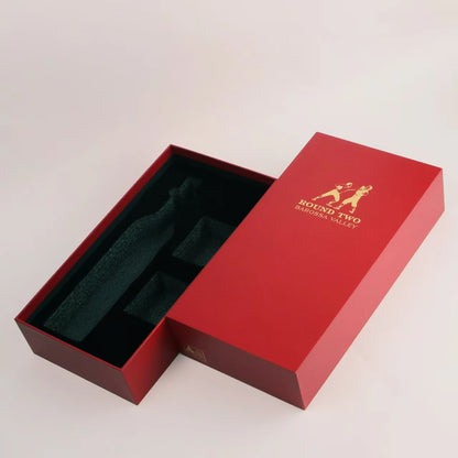 Custom Package Design Lid and Base Wine Gift Box Rigid Cardboard for Luxury Red Wine Bottle FSC BSCI Certified Custom Box Design