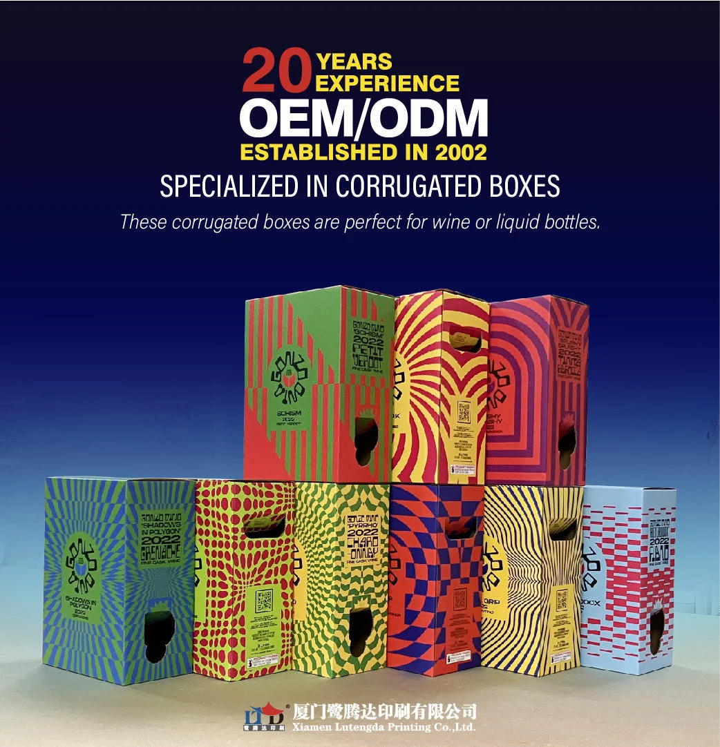 OEM High-End Luxury Wine Bottle Gift Box Gold Foil Glossy Lamination Sponge-Lined Magnetic Closure Rigid Paper Box Packaging