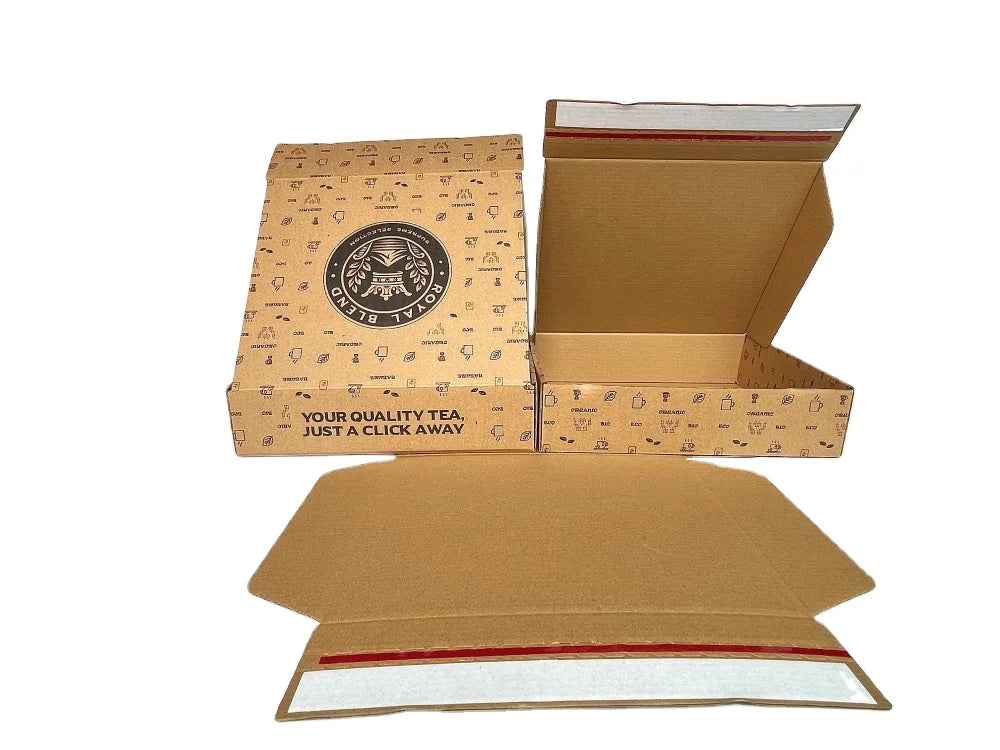 Custom White Cardboard Box Tear Strip Box Foldable Corrugated Shipping Packaging Mailer Boxes Manufacture
