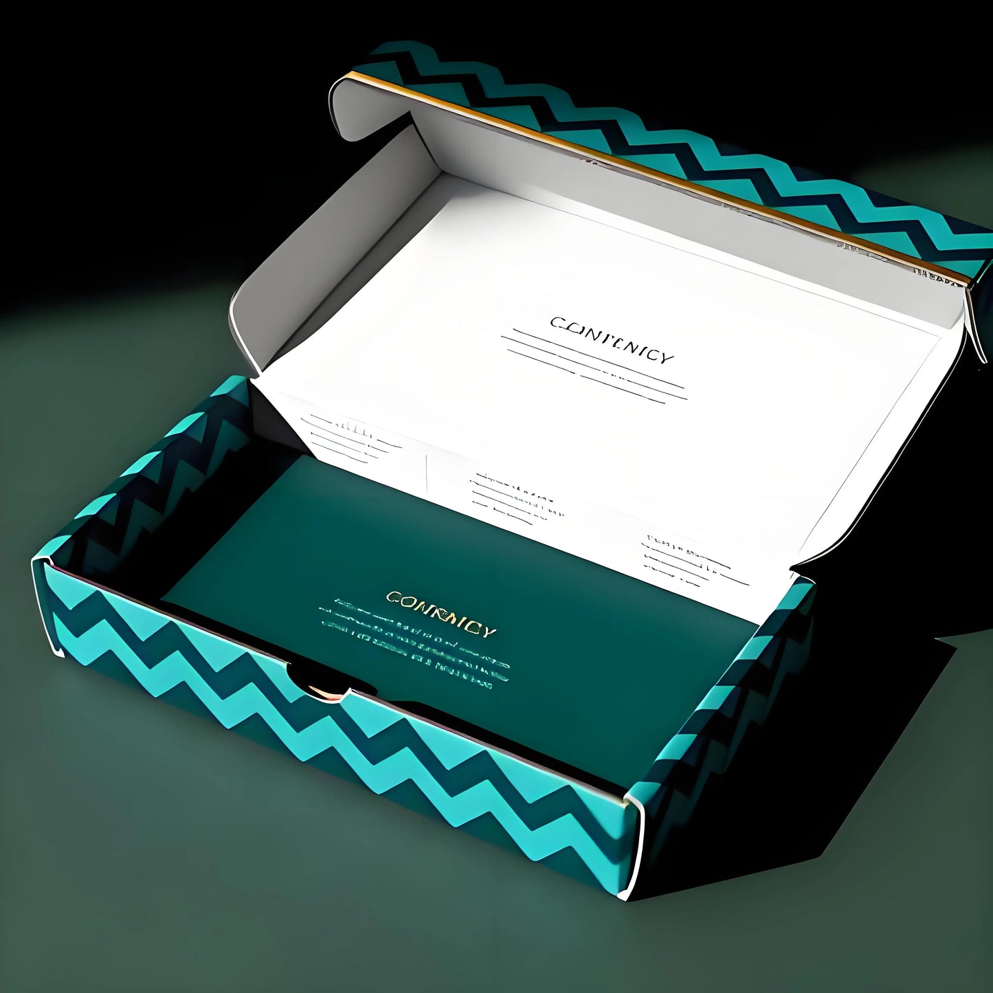 Packaging Gift Boxes with Patterned Character Patterned Colored Green Stripe Design