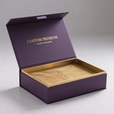Luxury Magnetic Closure Boxes Magnetic Gift Box Packaging for Present Custom Magnetic Box Packaging Luxury Purple Gift Box
