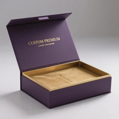 Luxury Magnetic Closure Boxes Magnetic Gift Box Packaging for Present Custom Magnetic Box Packaging Luxury Purple Gift Box