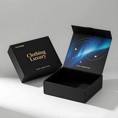 Customised Large Black Paper Rigid Cardboard Folding Magnetic Gift Boxes Packaging with Ribbon Wholesale ISO9001